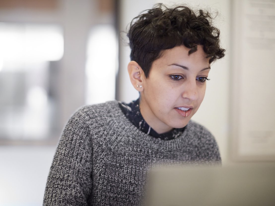 Employee working from computer